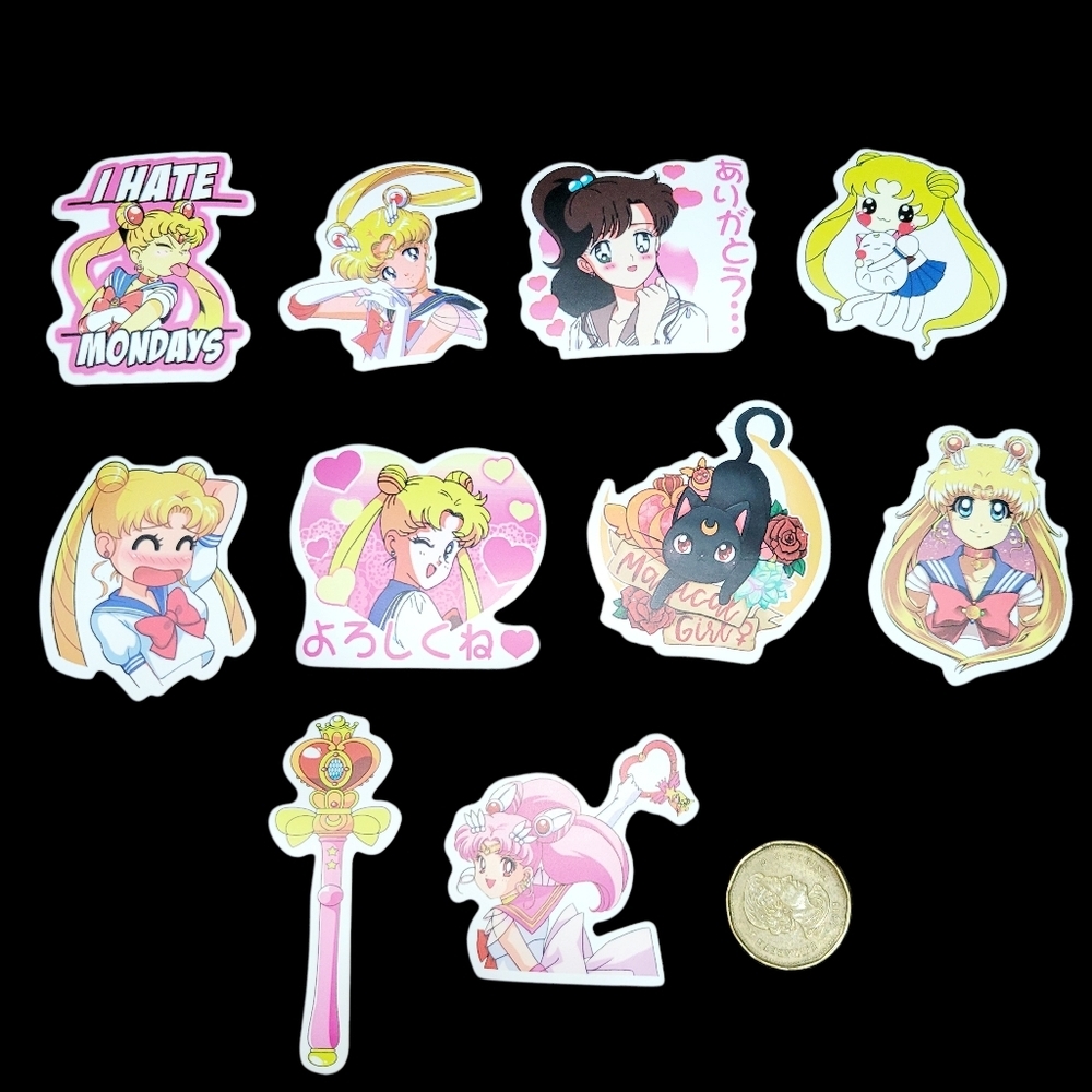 3/$20 10pcs Brand New Waterproof Sailor Moon Stickers #c